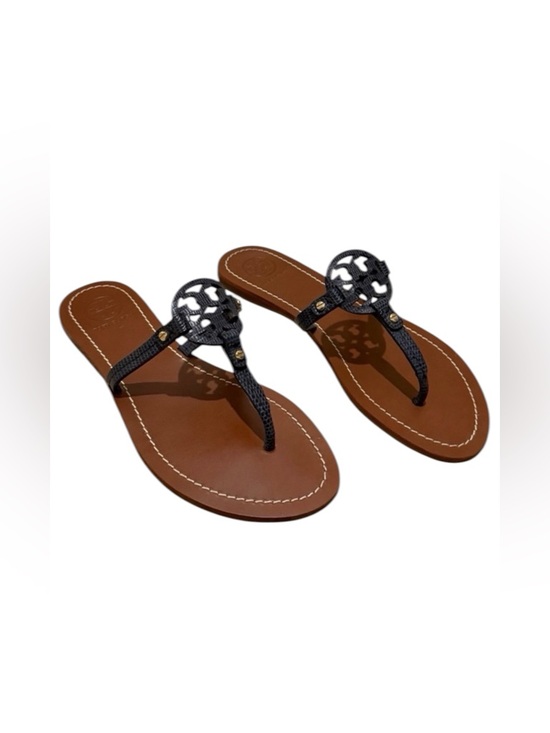 Tory Burch Mini Miller Flat Thong Sandals in Snakeskin Dark Navy main image 5